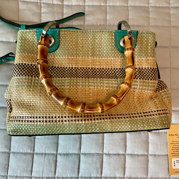 Patricia Nash Italian Fine Weave Multi Weave Aqua Bag UNUSED - Picture 2 of 10